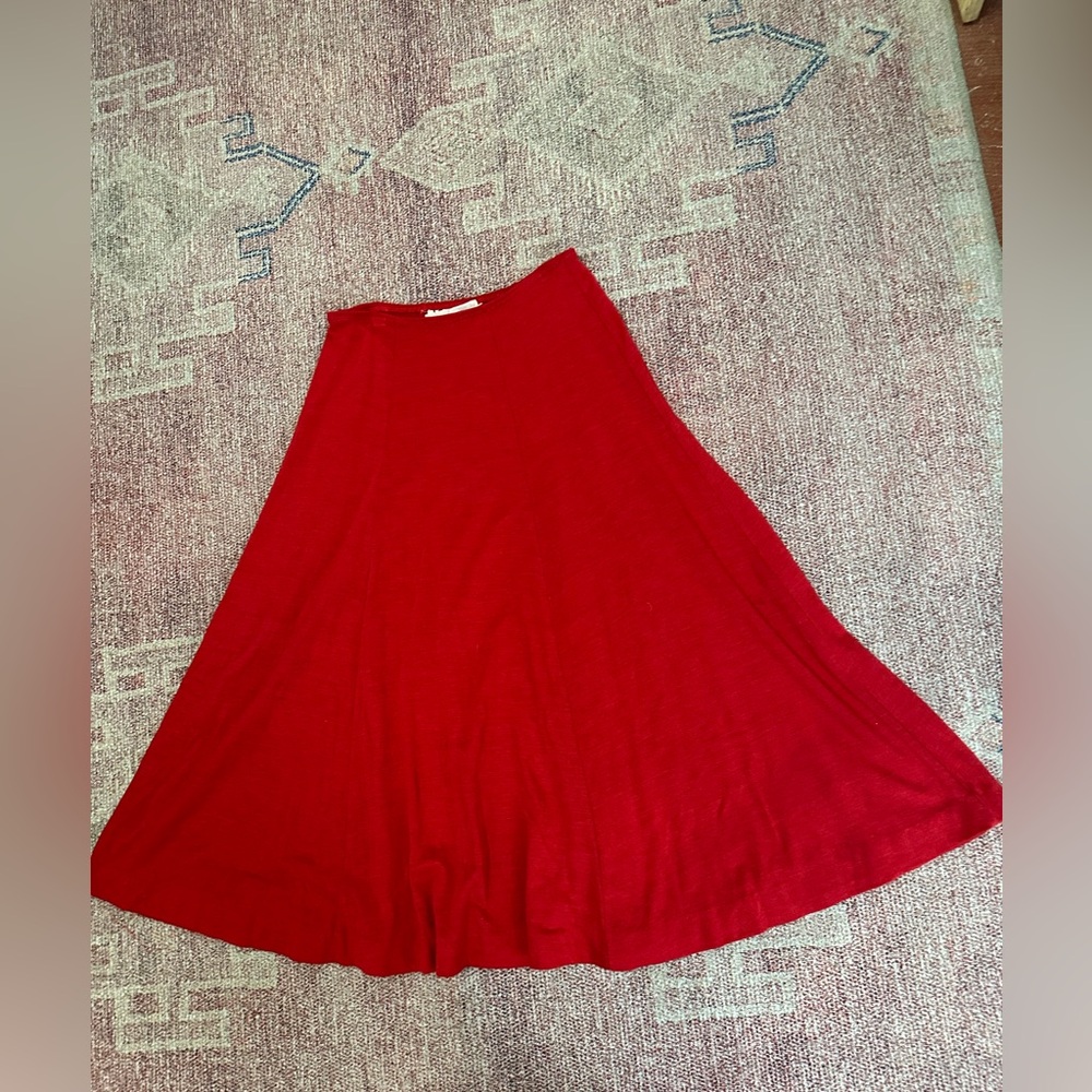 Vintage 1970’s light weight wool a lime midi skirt capsule collection by Funky